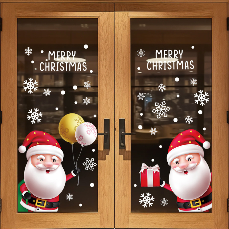 アマゾンクロスボーダーサンタクロースクリスマス静電ステッカー装飾ガラスドアステッカー自己粘着ステッカー壁ステッカー窓ステッカー|undefined