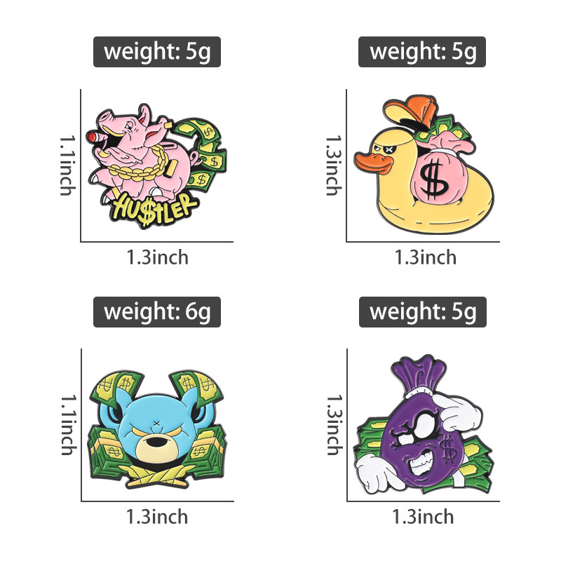 8g Weight Cute Funny Pin Cartoon Skull Alloy Plating Unisex Brooches