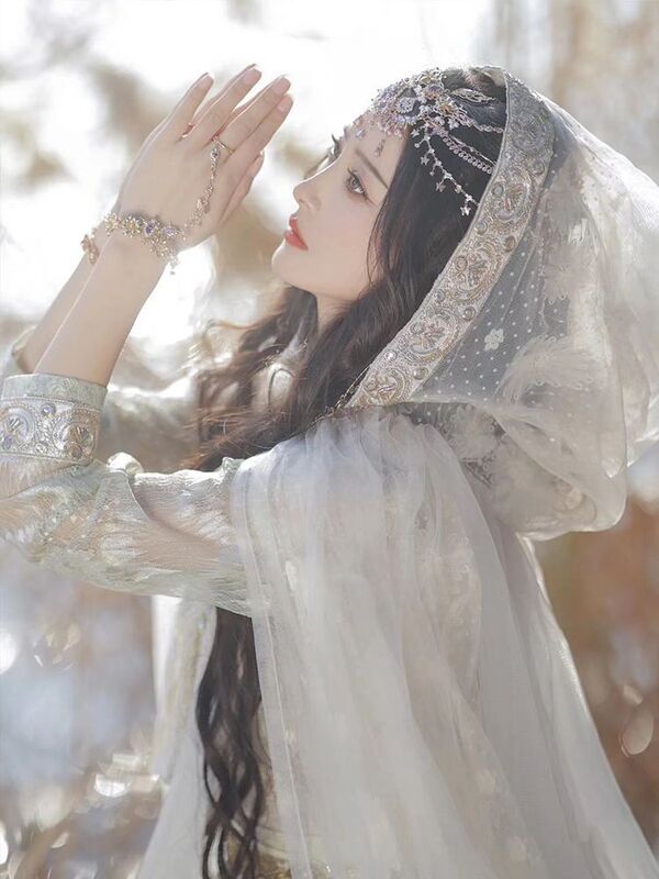Super Fairy Mesh Cloak Lace Skirt Photo Shoot Han Dynasty Female Travel Adult Costume Western Style Cloak Lace Skirt Wh Super Fairy Mesh Cloak Lace Skirt Photo Shoot Han Dynasty Female Travel Adult Costume Western Style Cloak Lace Skirt Wh