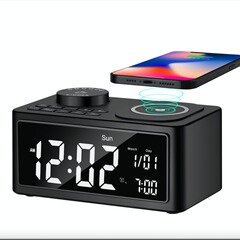 新しい三合一無線充電bluetoothスピーカー目覚まし時計クリエイティブ多機能時計表示ラジオ目覚まし時計