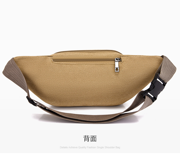 Men's construction site work close-fitting waist bag, wear-resistant canvas, crossbody mobile phone, loose change, crossbody single-shoulder convenient multi-layer bag undefined