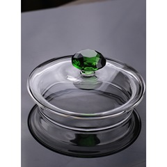 ガラスコップ蓋蓋蓋茶道具部品茶壺蓋花茶壺蓋ガラス壺蓋直直売