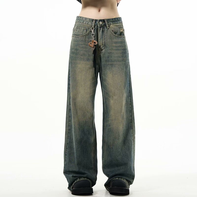 Retro American-Style Flared Jeans for Men and Women, New Design with a Vintage Feel, Loose Wide-Leg Straight Pants 2024 Retro American-Style Flared Jeans for Men and Women, New Design with a Vintage Feel, Loose Wide-Leg Straight Pants 2024