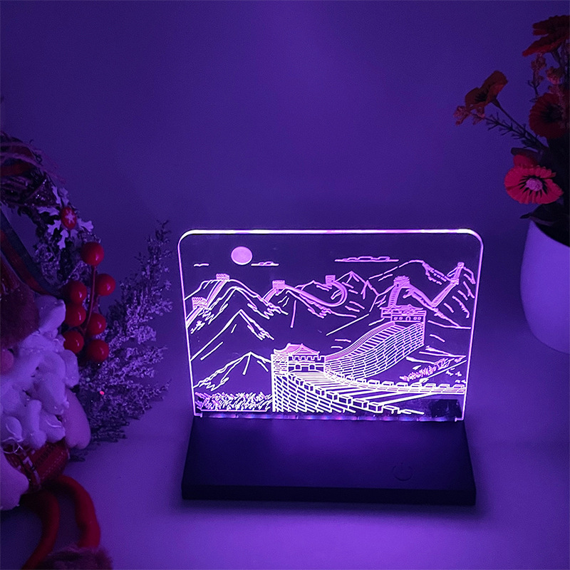 Dormitorio acrílico lámpara de noche atmósfera regalo elemento de Navidad toque colorido control remoto lámpara USB de escritorio