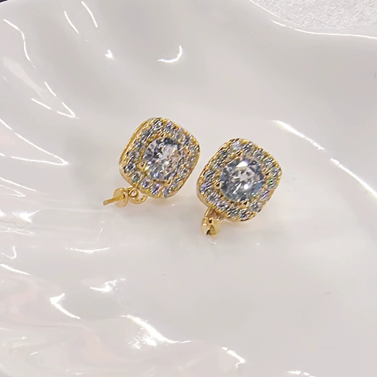 Аксессуары, серебряная игла, цирконий, серьги из жемчуга-жадеита, проба серебра 925, инкрустированный алмазами, простой и элегантный дизайн