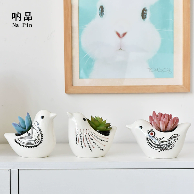 Внешняя торговля Экспорт керамический мясистый цветочный горшок животное птица бассейн трансграничный для предметов интерьера