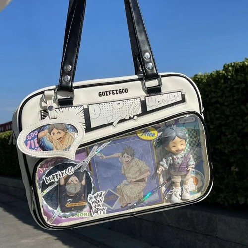 Fashion Pain Bag Casual Dual Shoulder Bag for Girls Comic Student Versatile Handbag Single Shoulder Bag