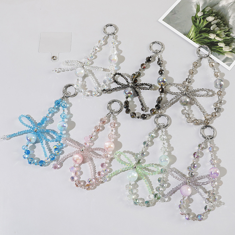Luxurious and High-End Heidi Bead Crystal Beaded Mobile Phone Chain Wrist Short Lanyard Mobile Phone Case Car Key Chain Pendant