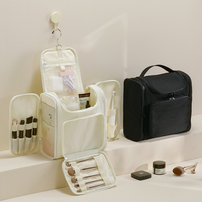 Capacious cosmetic bag