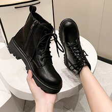 马丁靴女英伦风2025春秋季新款百搭网红薄款ins潮单靴瘦瘦短靴子