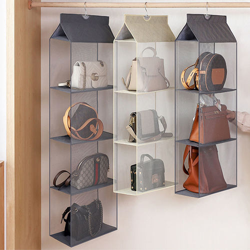 Bag storage hanging bag household fabric transparent storage bag wardrobe hanging leather bag dust bag wholesale