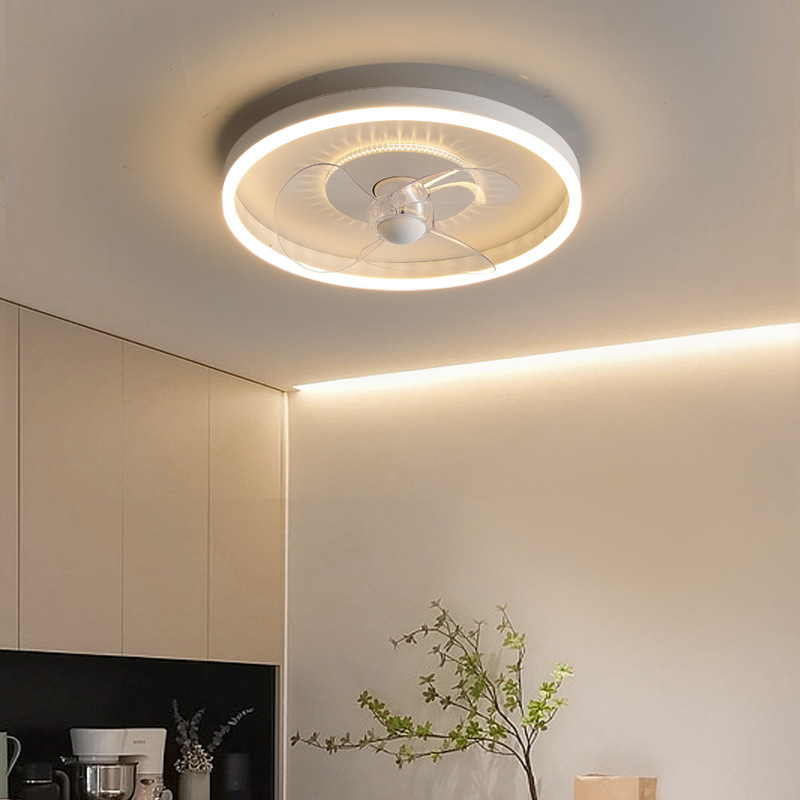 New fan lamp modern simple ultra-thin bedroom lamp 2023 new cross-border silent invisible ceiling lamp with fan