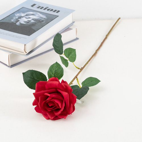Single Hydrating Rose for Valentine's Day Gift, Cross-border Simulation Plant, Simulation Rose, Hand Feel, Wholesale