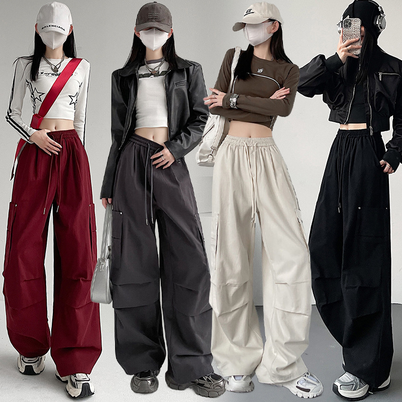2026 Spring New Women's Cargo Pants Casual Sports Long Pants Loose Outdoor Hiking High-Waisted Slimming Trekking Pants