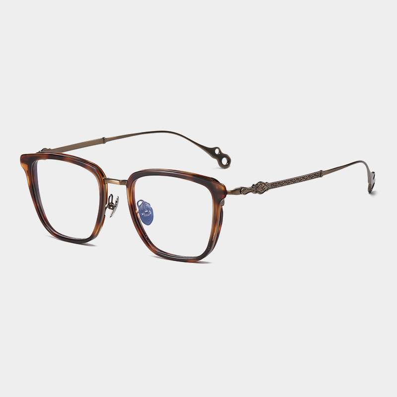 ARLT-6867のデザイナーの新型ファッションの純チタンと板材の簡単な四角の枠は快適な通勤の百合鏡をつけます。