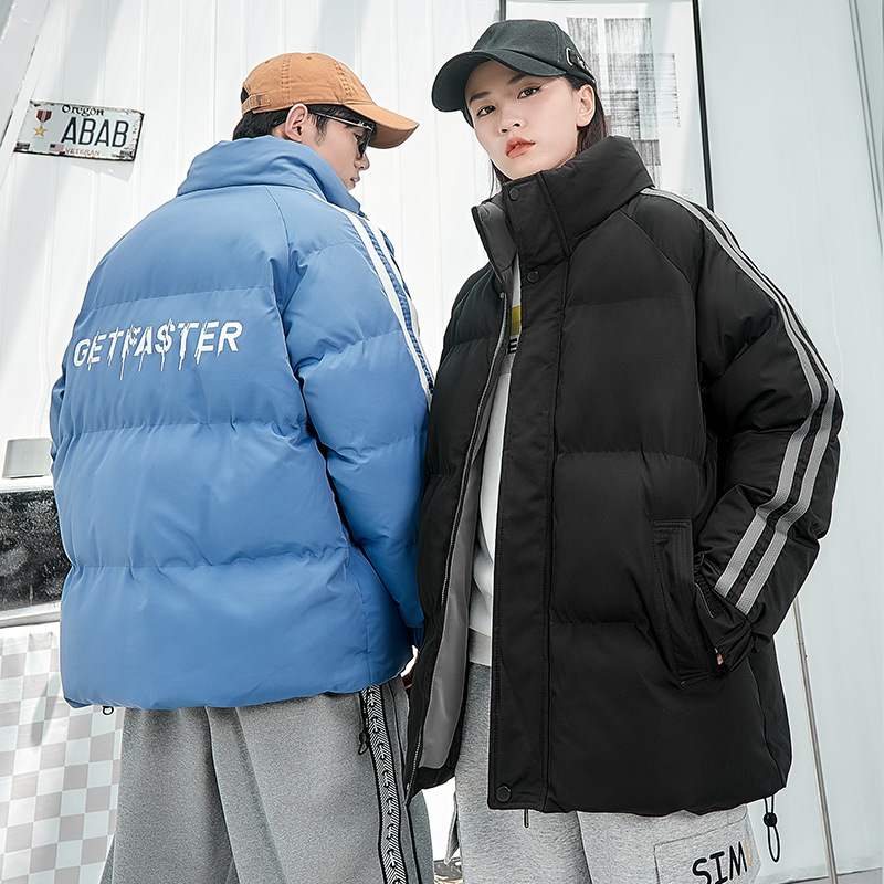 3 개의 바면 패딩 재킷 남성용 겨울 빵 의류 커플면 패딩 재킷 따뜻한 후드면 패딩 재킷 남성용 두꺼운면 패딩 재킷 여성용 재킷