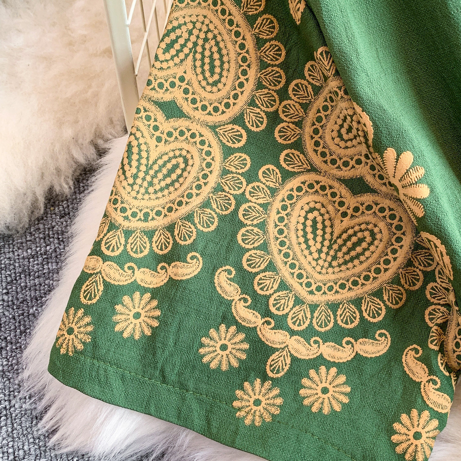 Women's French Retro Heavy Embroidery Lapel Dress Korean Style Single-Breasted Slimming Ruffled Long Skirt Summer Dress_ecoleips.com