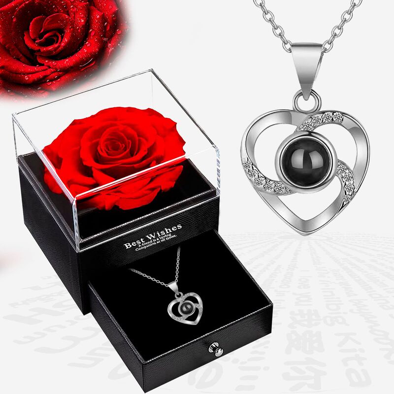 Amazon Cross-Border Popular Heart-Shaped Projection Necklace for Women, Fashionable and Versatile, 100 Kinds of I Love You Language Memory Pendants Amazon Cross-Border Popular Heart-Shaped Projection Necklace for Women, Fashionable and Versatile, 100 Kinds of I Love You Language Memory Pendants