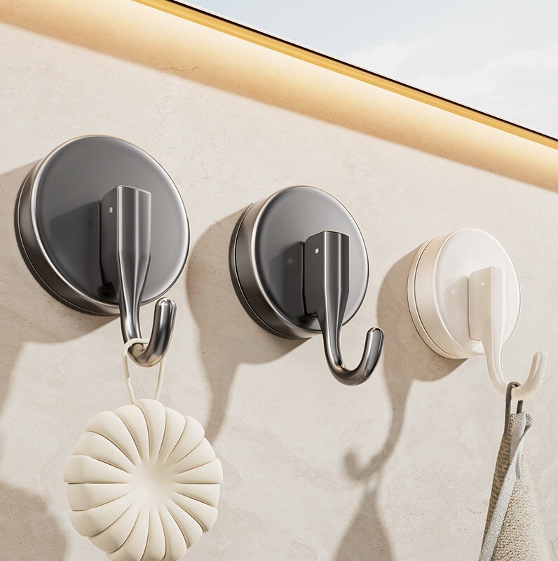 Suction hook vacuum hook bathroom kitchen toilet suction wall-type non-perforated towel hook tile hook