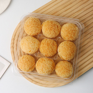 9-piece transparent sweet potato packing box square Jiugongge dessert box pastry chocolate egg yolk crisp packing box