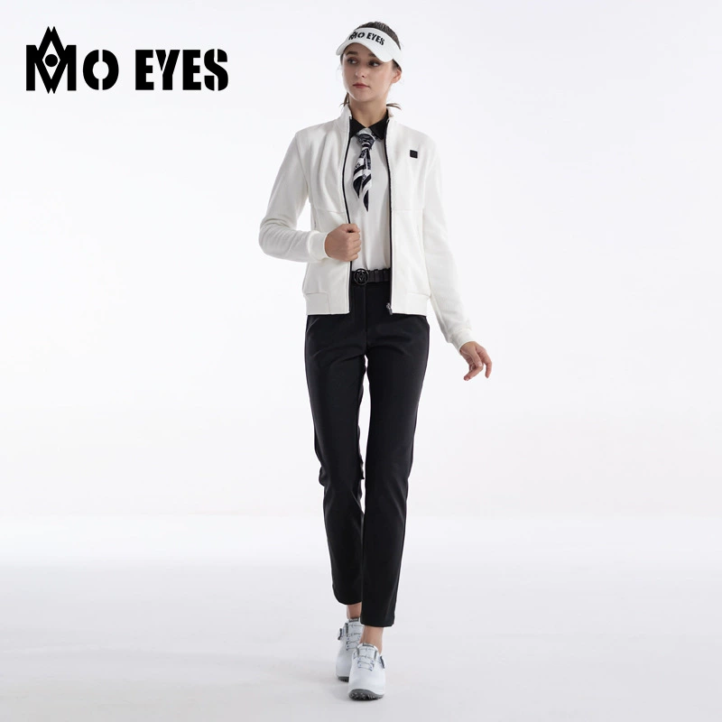 Женская куртка для гольфа MO EYES, осень-зима, тёплый флис полярный, комбинированный дизайн цвета