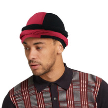 跨境热销拼色扭尾帽高级缎面男士头巾时尚街头套头帽子厂家批发