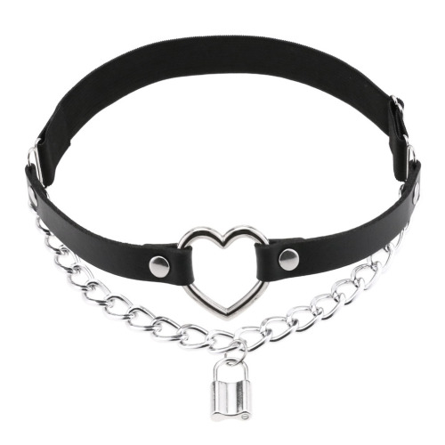 Gothic punk fashion leather chain leg lock belt personalized stage high elastic love peach-shaped thigh ring garter belt