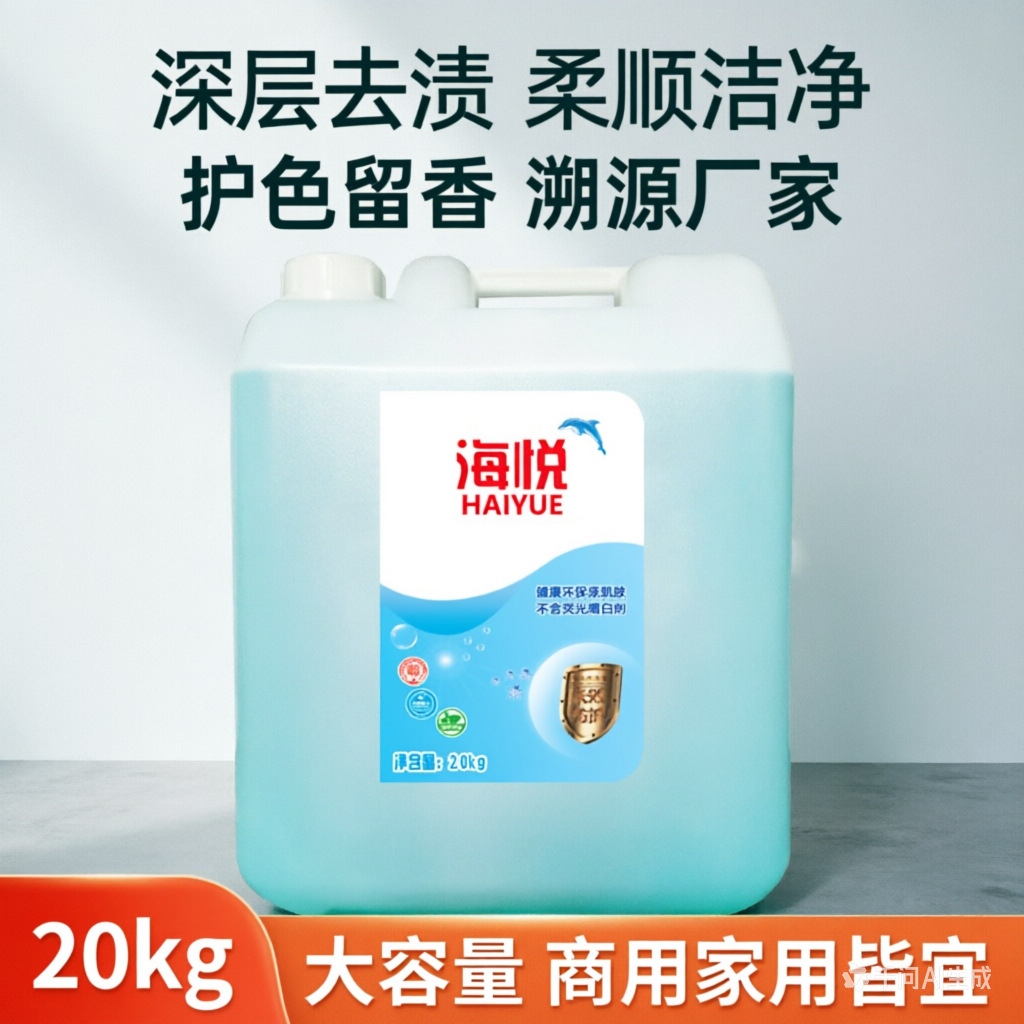 40斤大桶海悦洗衣液商用量批酒店洗衣店护手去渍不含荧光剂