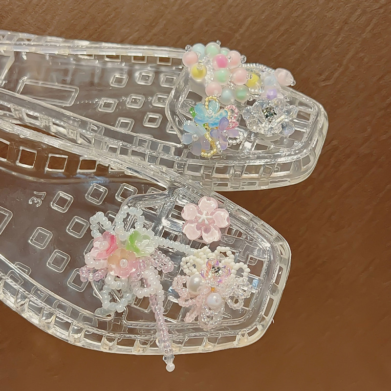 韓国ゼリーシューズフラワーイン夏の新しいニッチライト高級ジュエリーホールシューズアクセサリー diy 装飾バックル靴バックル|undefined
