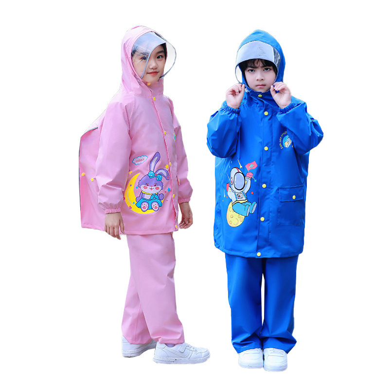 国境を越えた直接販売の震え音の子供のレインコートのレインパンツのスーツの幼稚園の小学生の分体のレインコートの男女の子供の中の大きい子供|undefined