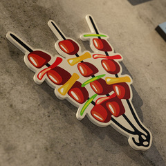 高分子LED024 燒烤店夜宵餐飲飯店發光裝飾畫組合相框LED燈照片牆