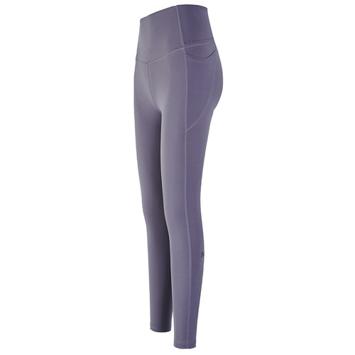 Women's Abdominal Slimming Elastic Tight Fitting Shorts with Pockets, Bare Sensation Peach Hip-lifting Fitness Yoga Pants for Spring and Autumn