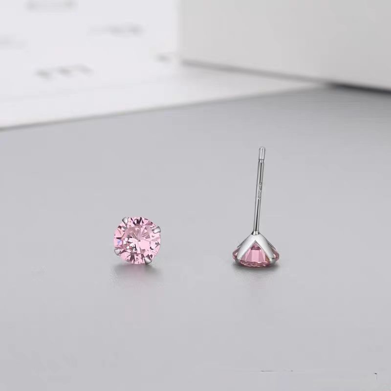 迷你直针小巧彩色锆石耳钉女耳骨钉养耳洞免摘简约百搭百搭耳饰|undefined