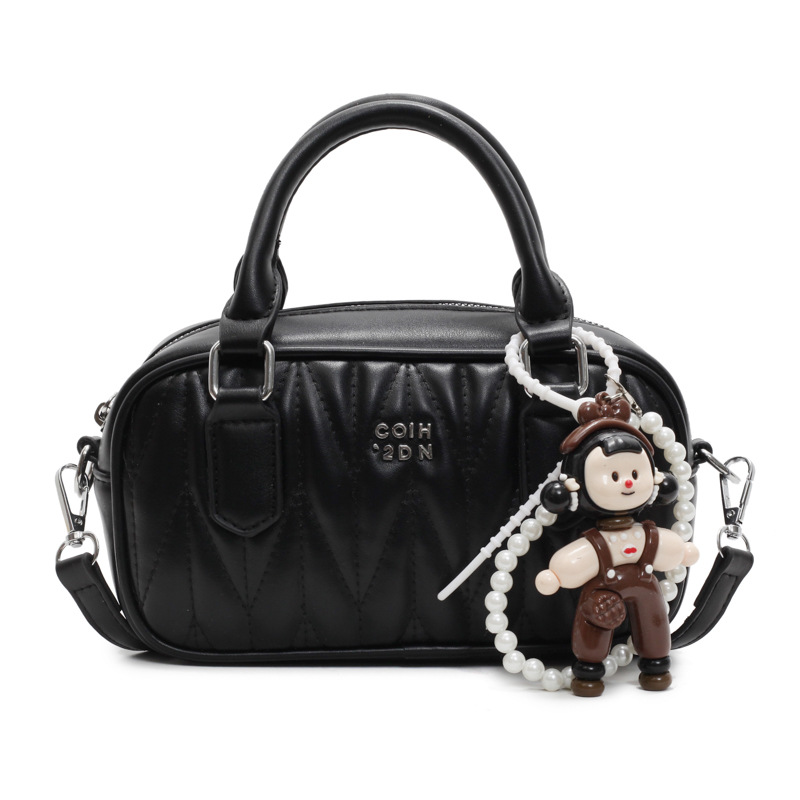 Bolso de bolos portátil de moda de hilo de bordar para mujer 2025 nuevo bolso de hombro plisado de todo fósforo de moda bolso cuadrado pequeño de sentido avanzado