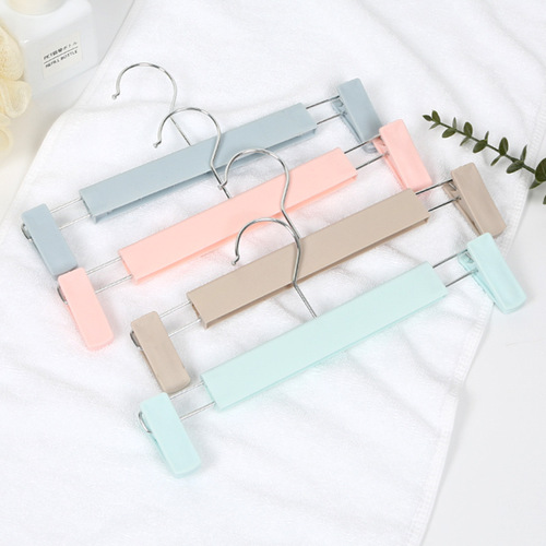 Plastic trouser rack, traceless trouser clip, household trouser storage artifact, clothes hanger, traceless multi-functional drying jk skirt clip trouser hanger