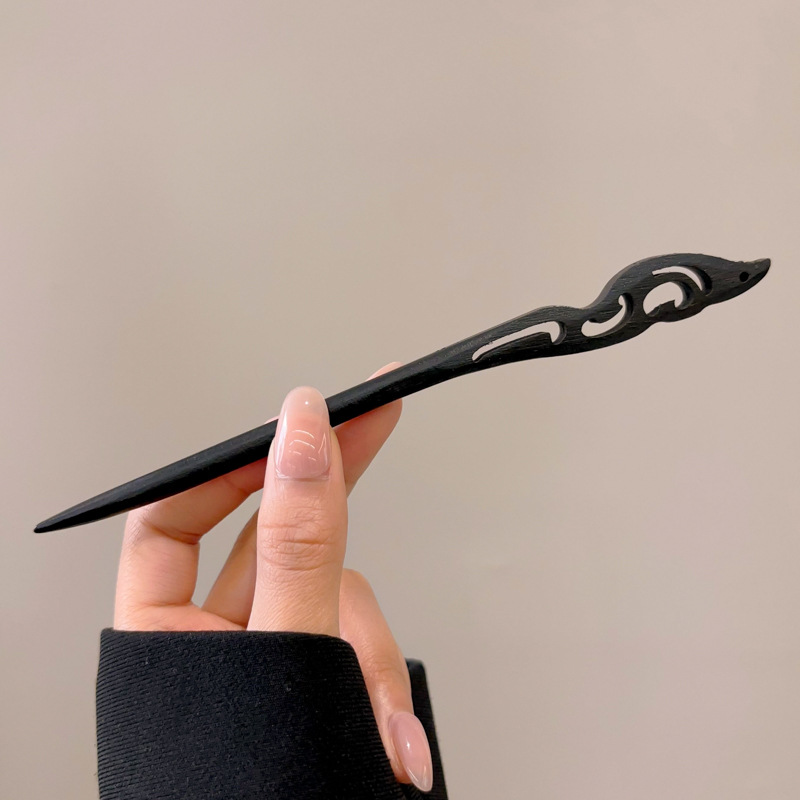 Horquilla de sándalo de imitación de estilo antiguo, nuevo estilo chino, sentido de alta gama, cheongsam, horquilla, falda de cara de caballo, horquilla de madera, tocado de horquilla de Hanfu