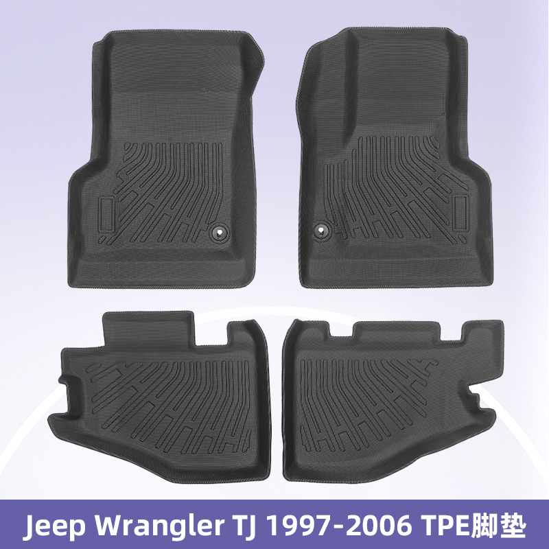 Aplicable a Jeep Wrangler TJ 1997 - 2006 almohadilla de pie TPE 3D para todo clima almohadilla del maletero