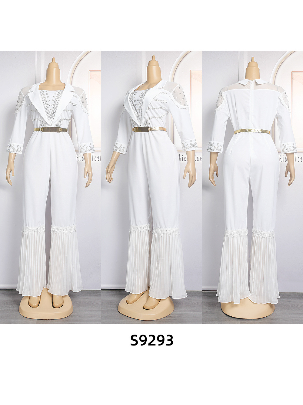 AliExpress Amazon wish2023 nuevo Flared Pantalones rectos ropa de las mujeres africanas más tamaño mono cinturón image 7