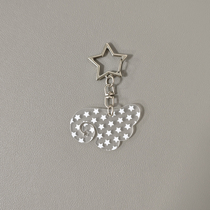 Transparent Angel Wings Keychain, Cute Cartoon Acrylic Pendant, High-Value Pencil Case Decoration, Small Gift Transparent Angel Wings Keychain, Cute Cartoon Acrylic Pendant, High-Value Pencil Case Decoration, Small Gift