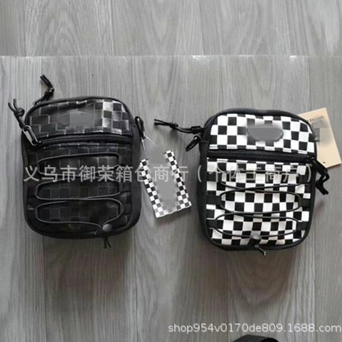 新しいトレンディなブランドチェック柄クロスボディバッグトレンディなブランド Vans カジュアル旅行学生ショルダーバッグ迷彩小さなバッグ男性と女性のカップル|undefined