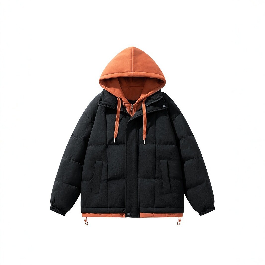 New winter hooded cotton jacket for men and women, thickened and warm, loose-fitting couple's coat, trendy brand sports cotton jacket