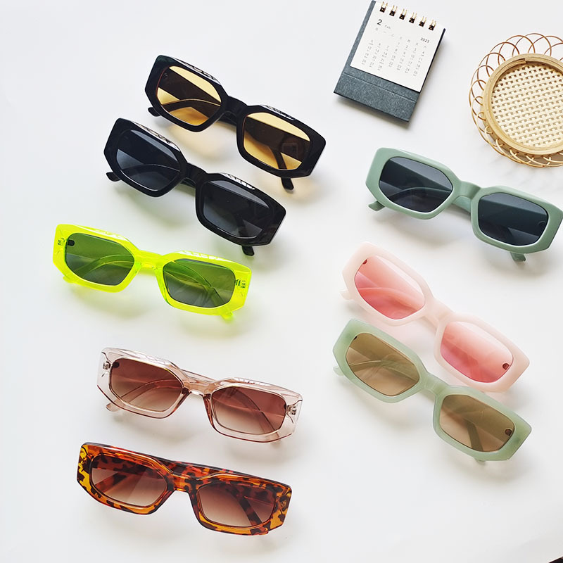 Streetwear Style Streetwear Solid Color UV400 Protection Resin Square Full Frame Women's Sunglasses