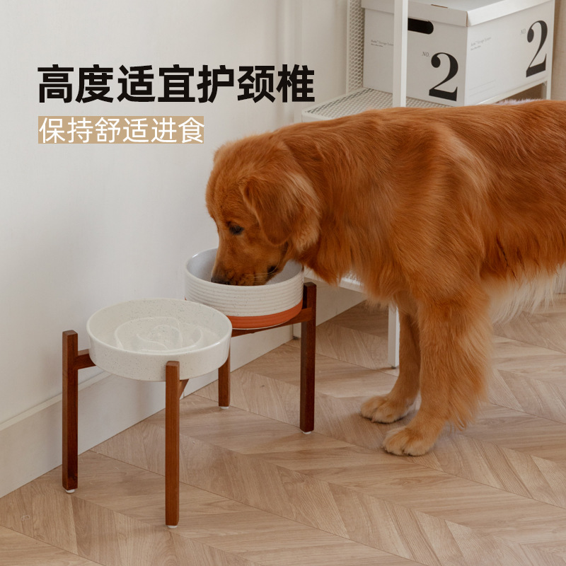 Cerámica para perros y gatos, tazón de comida lenta, tazón de comida para perros, tazón de comida para perros, tazón de agua para bebidas, tazón de comida para perros, alimentador de doble tazón