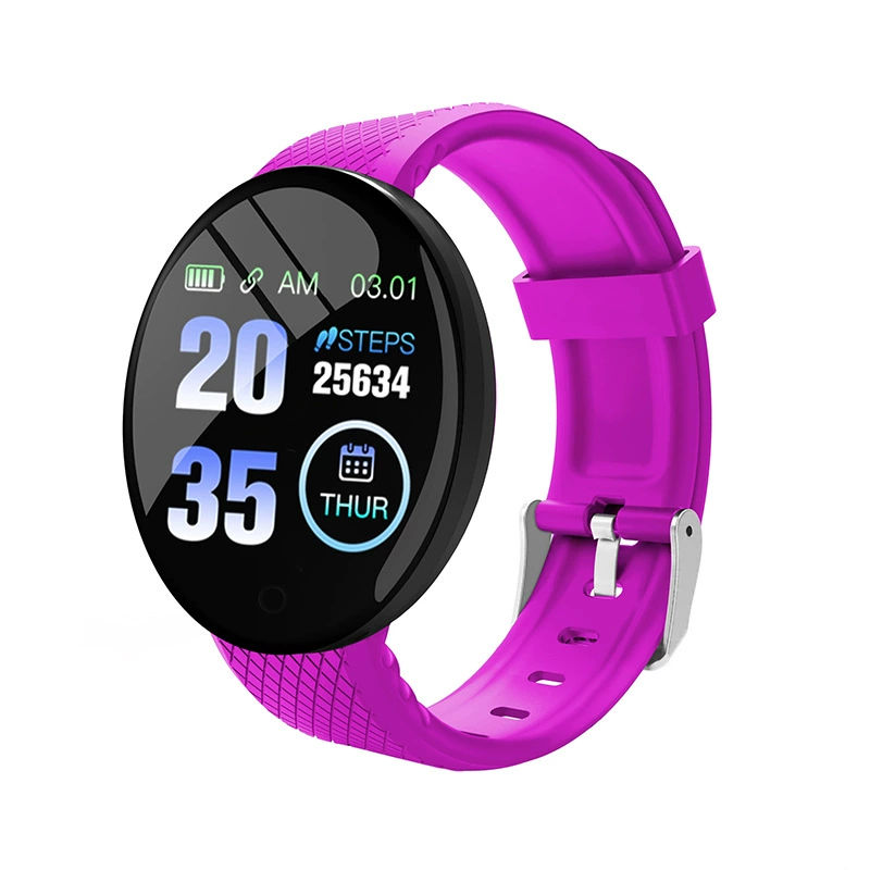 Smart bracelet (D18) round color screen, heart‑rate & blood‑pressure monitor, fitness tracker