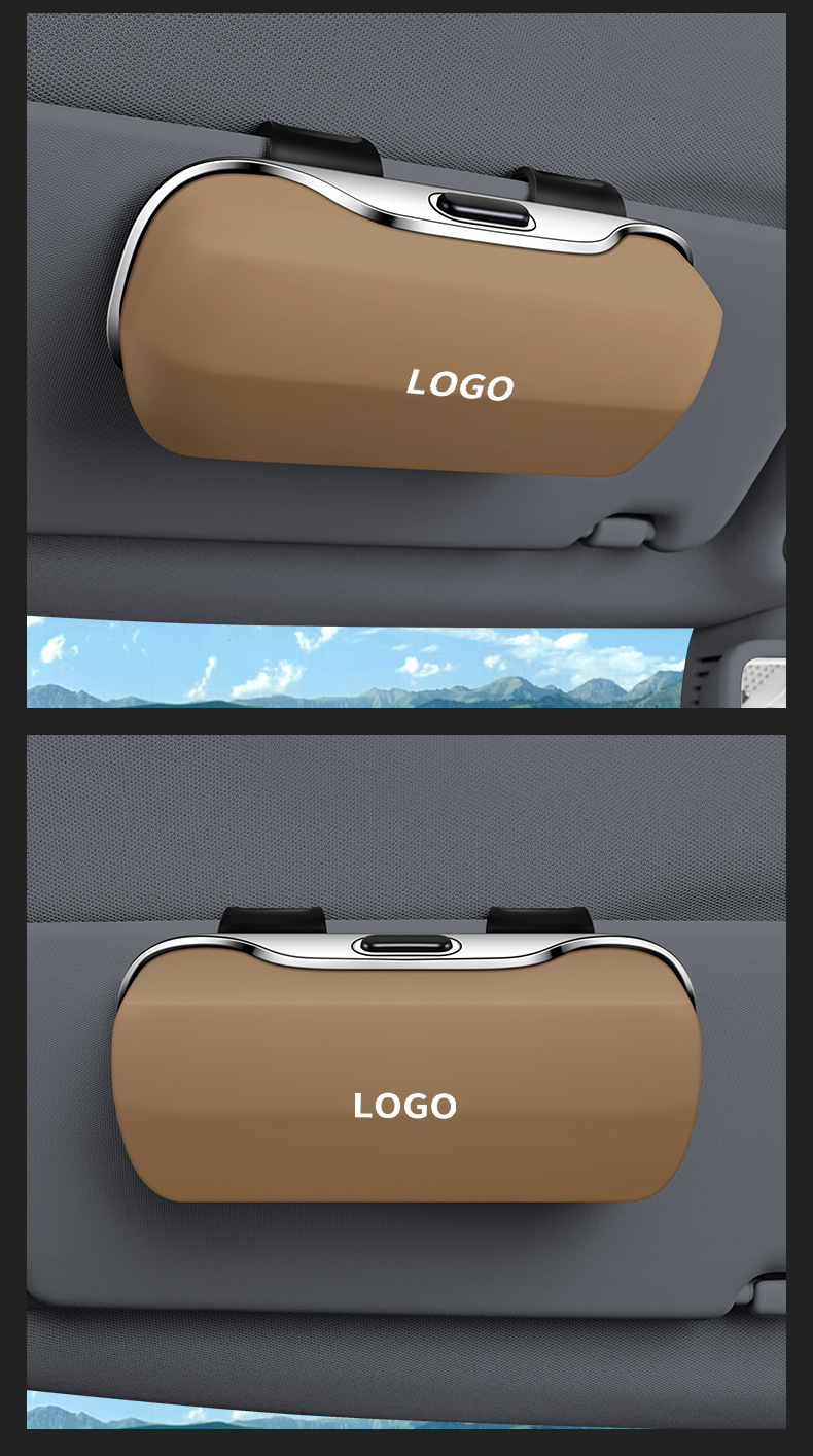 Cross-Border Car Glasses Case Multi-Functional Storage Sunglasses Case 2025 Car Sun Visor Car Glasses Clip Bill Box