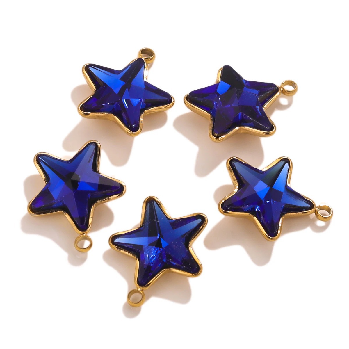 Colgante de cristal de color de acero inoxidable pentacolgante de nuevo collar colgante DIY accesorios joyería