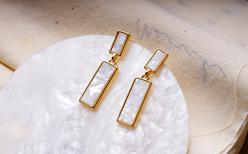 Fashion Rectangle Copper Plating Drop Earrings 1 Pair