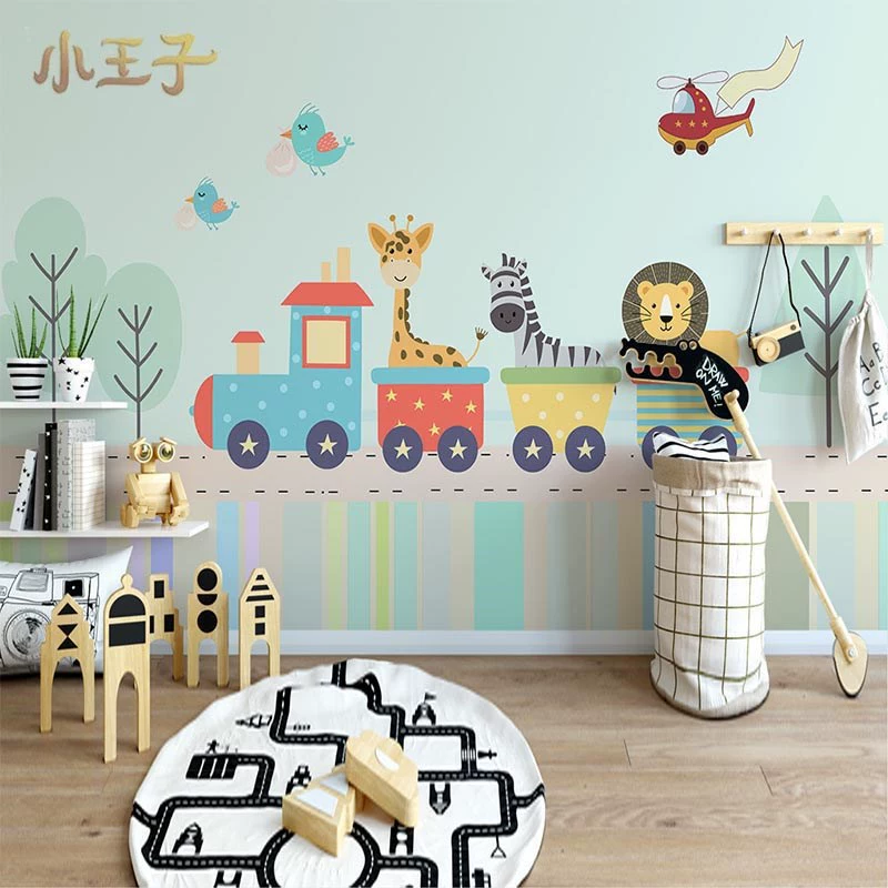Train, cartoon wallpapers for kindergarten, internet celebrity, 3D