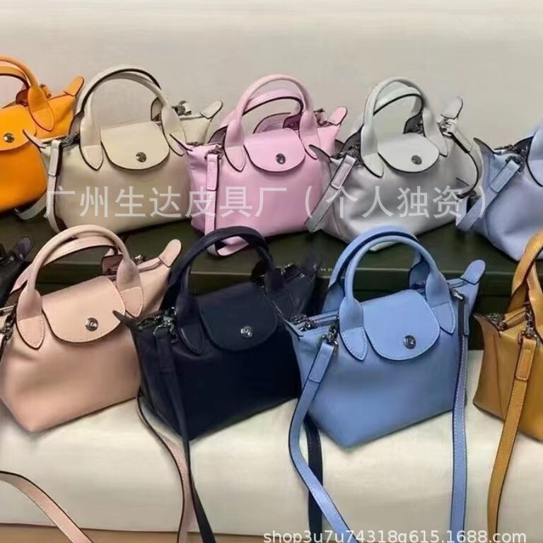 French-style high-quality genuine leather mini dumpling bag, shoulder, hand, and crossbody bag, fashionable, casual, versatile women's bag
