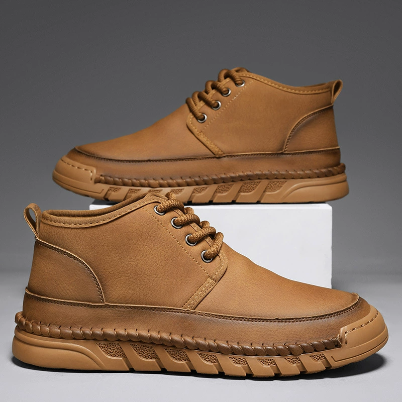 2024 осень и зима новая повседневная мужская обувь плюс бархат теплые ботинки Martin